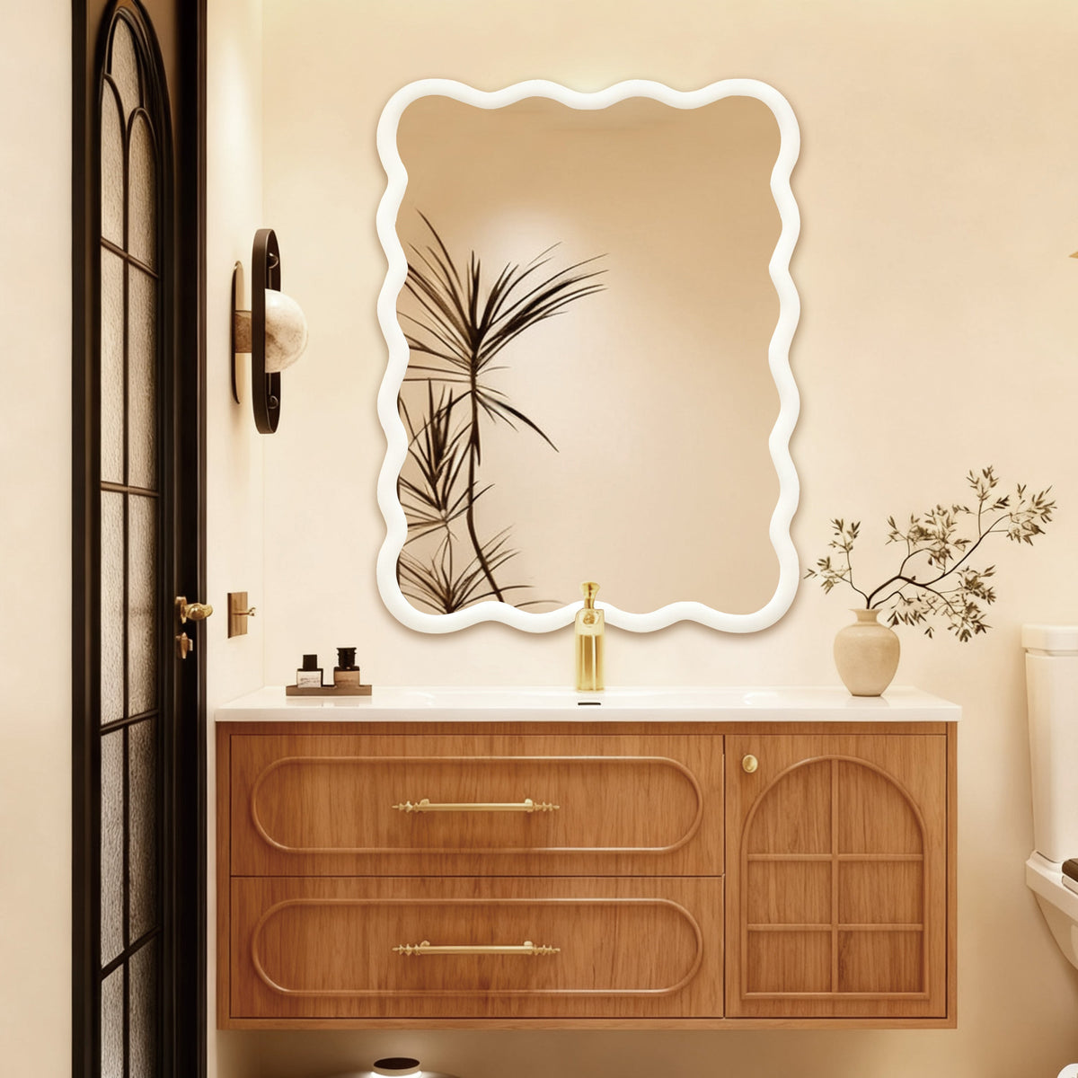 Bathroom mirror mounting choice between wall studs and heavy-duty anchors