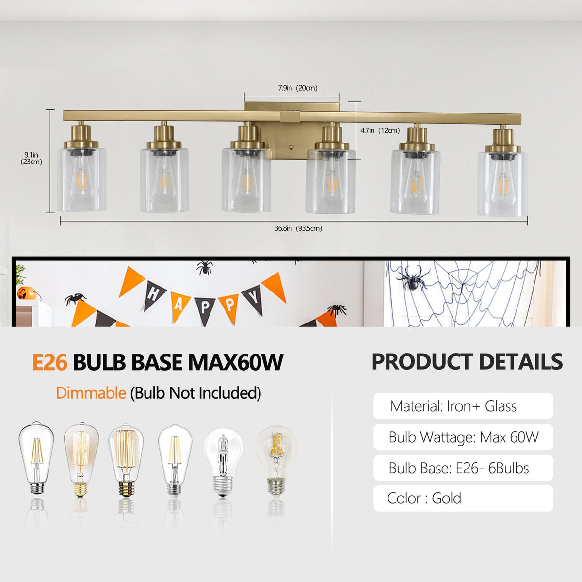 Bathroom vanity light used in a pre-purchase buying checklist