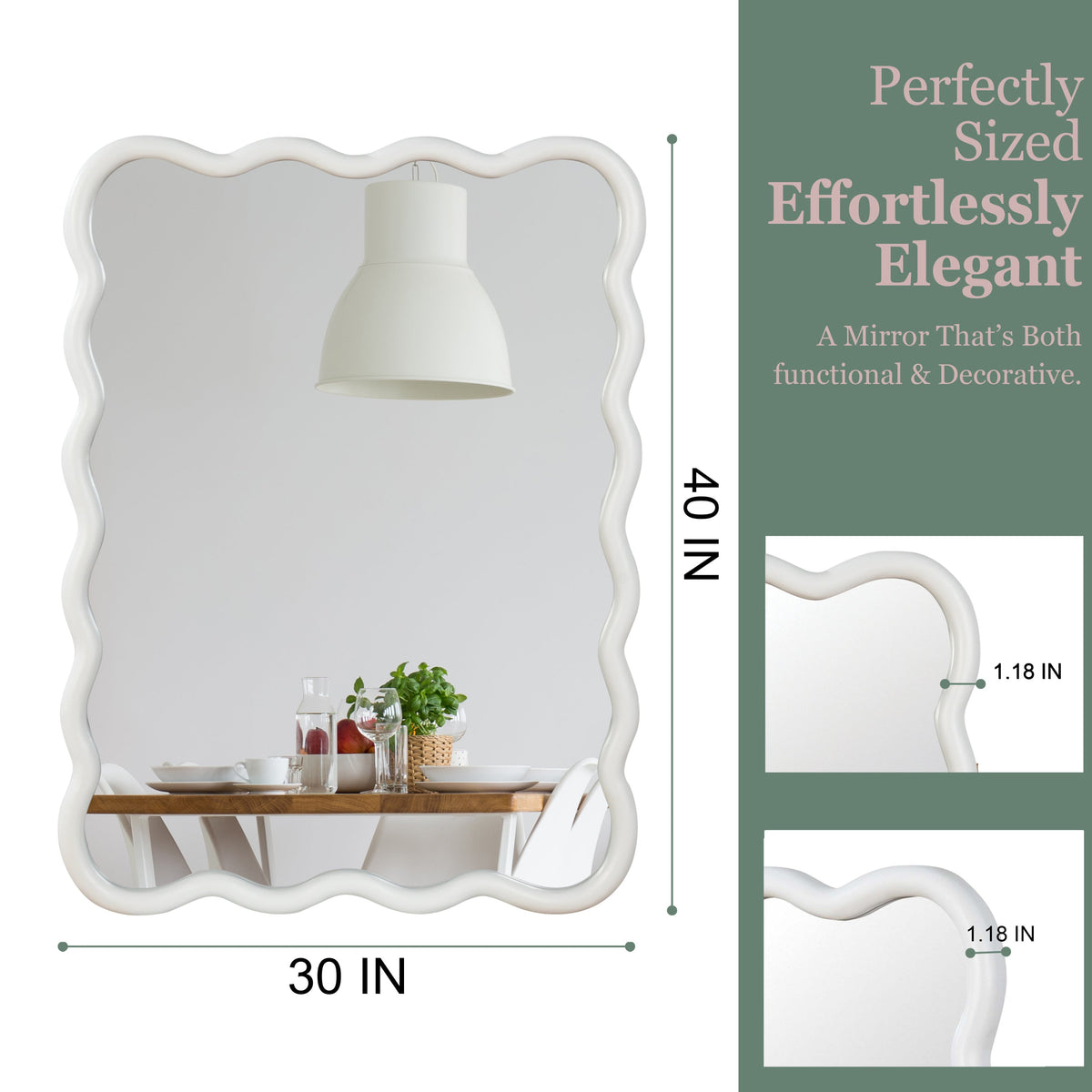 Bathroom mirror with mineral water spots near a vanity