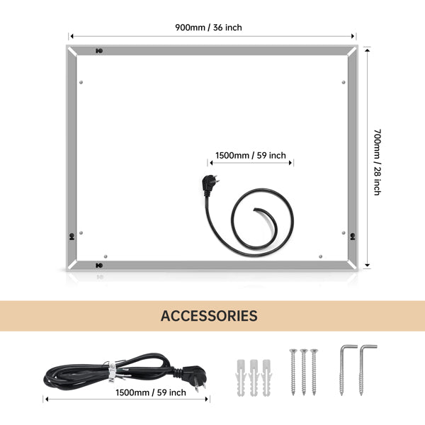 LED vanity mirror mounted horizontally above bathroom sink