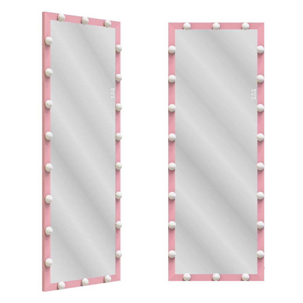 62.6 by 23.3 pink full-length LED mirror — product view 2