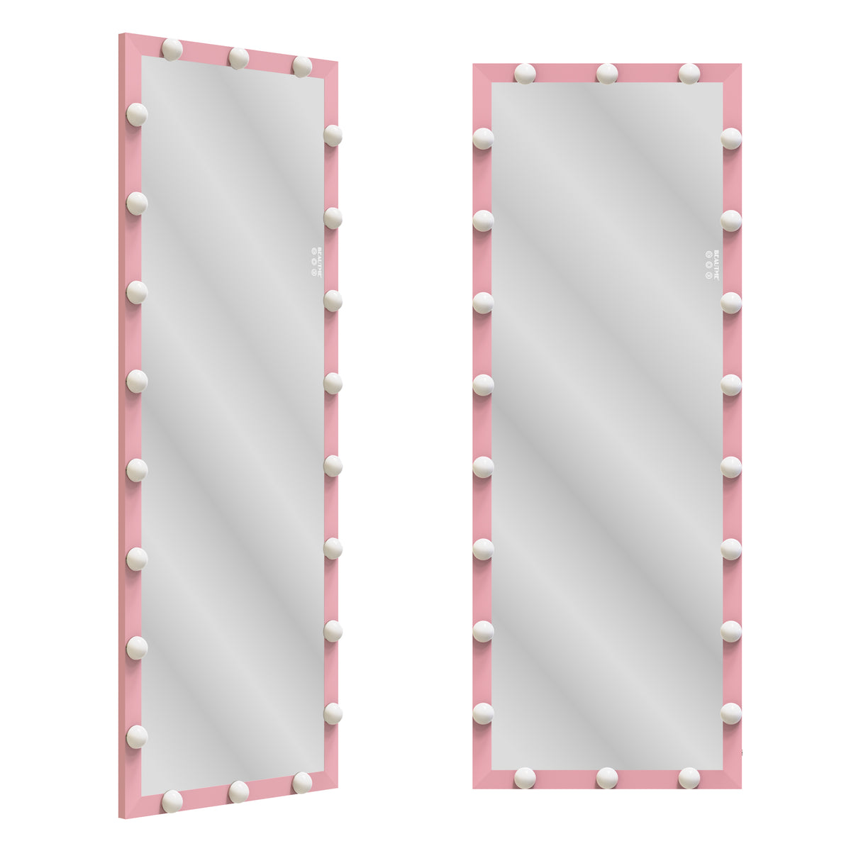 62.6 by 23.3 pink full-length LED mirror — product view 2