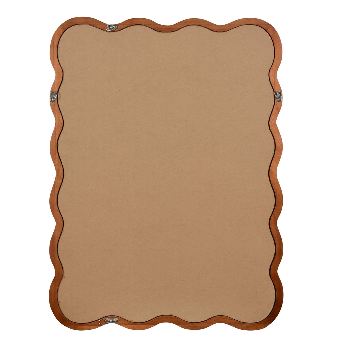 30x40 wavy wood-frame mirror shown as bathroom wall decor