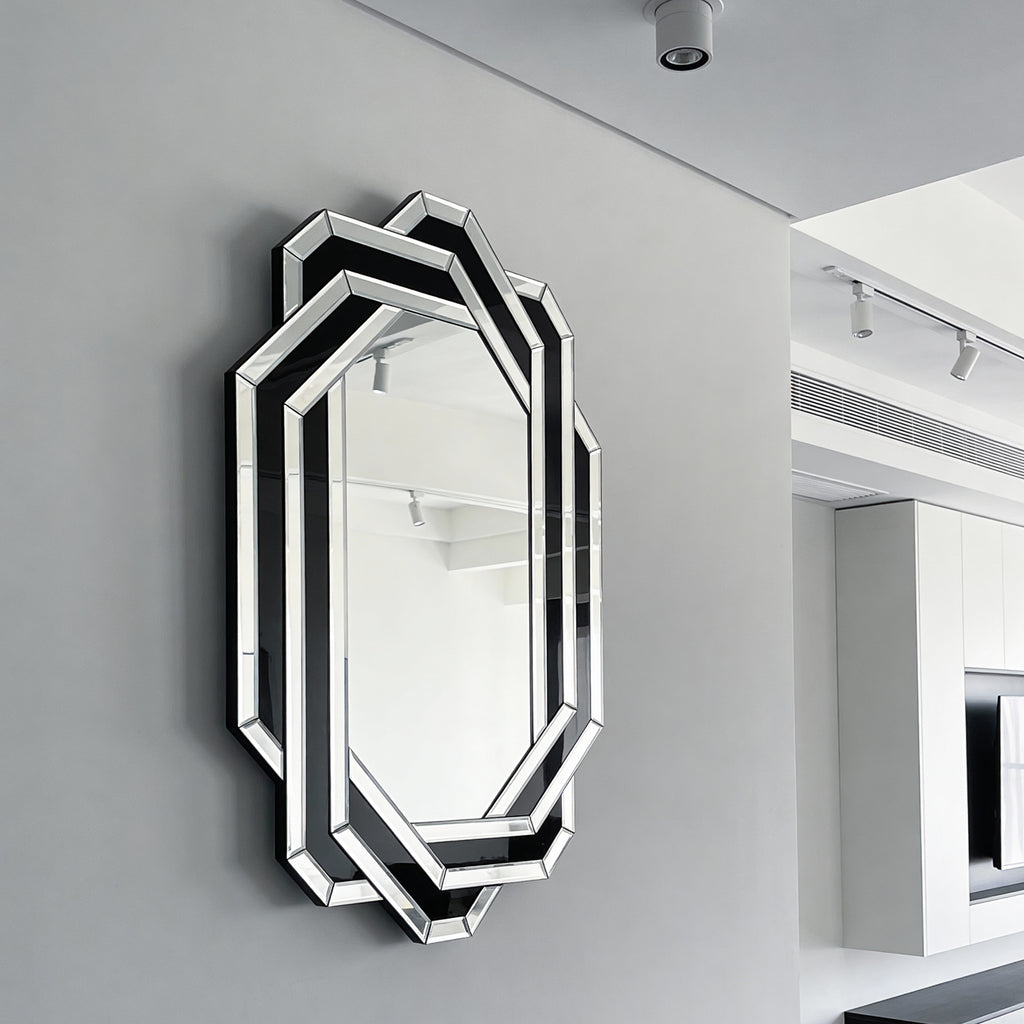 24 by 35 silver crystal crush diamond wall mirror — product view 4