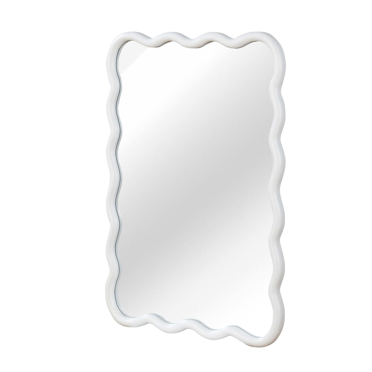 30x40 decorative bathroom mirror with sculpted wavy frame