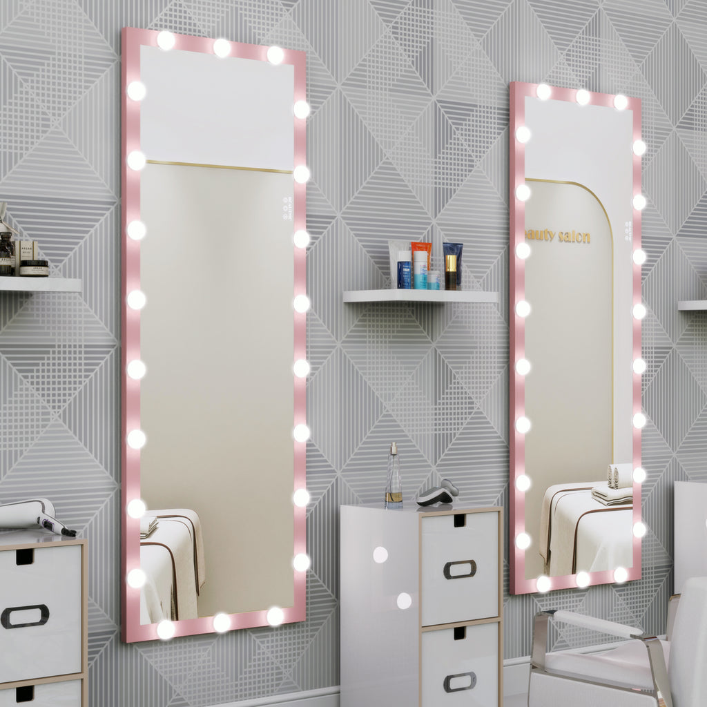 62.6 by 23.3 pink full-length LED mirror — product view 3