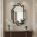 24 by 35 silver crystal crush diamond wall mirror