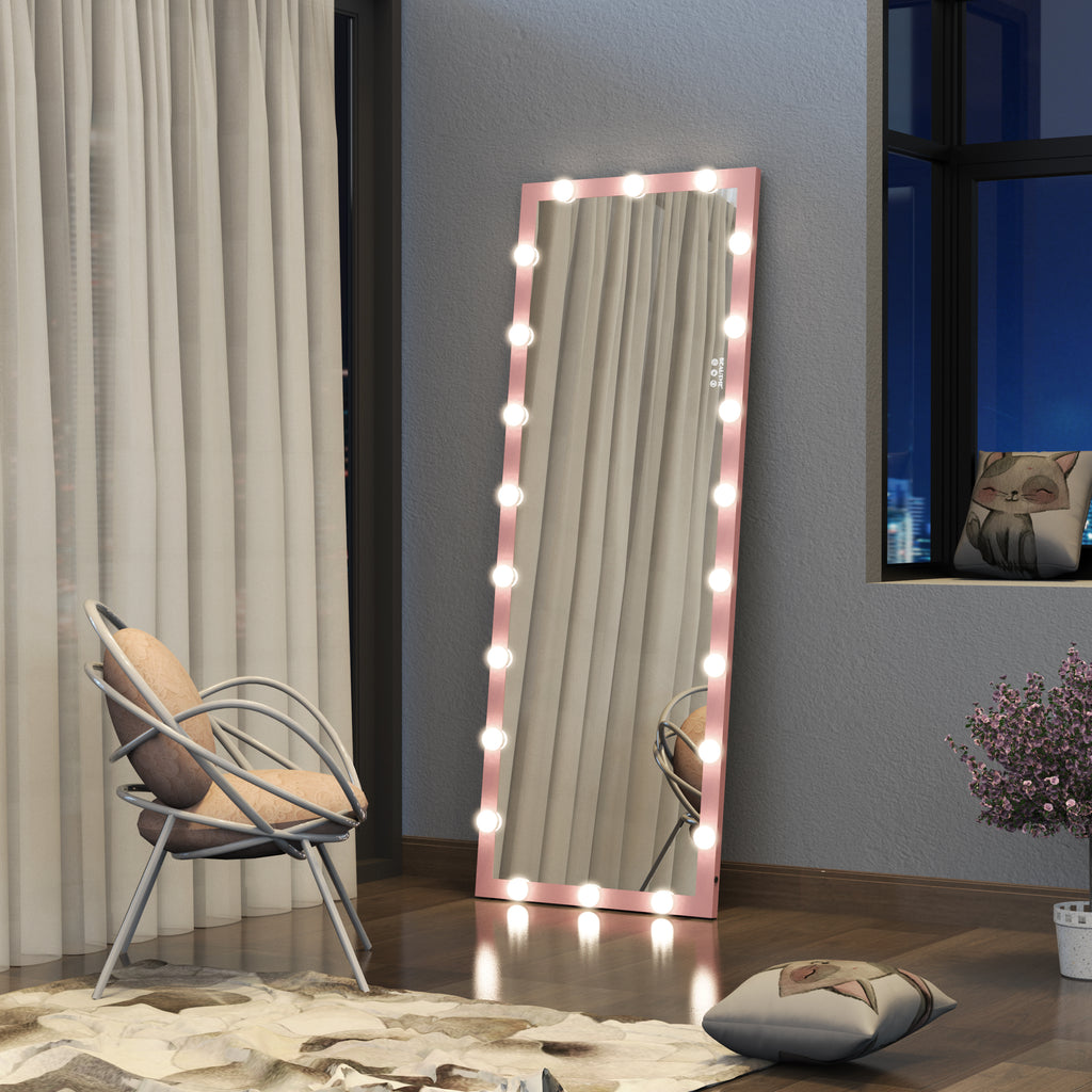 62.6 by 23.3 pink full-length LED mirror — product view 5