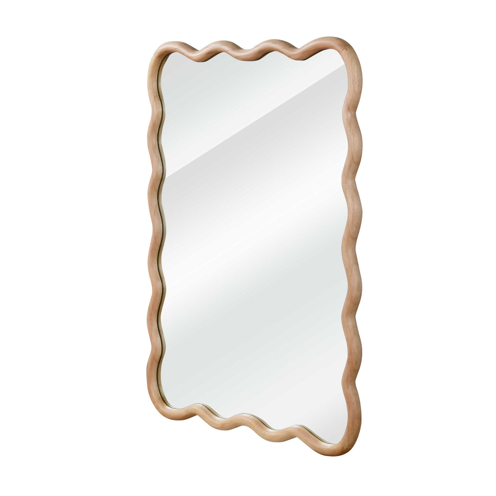 30x40 decorative bathroom mirror with sculpted wavy frame