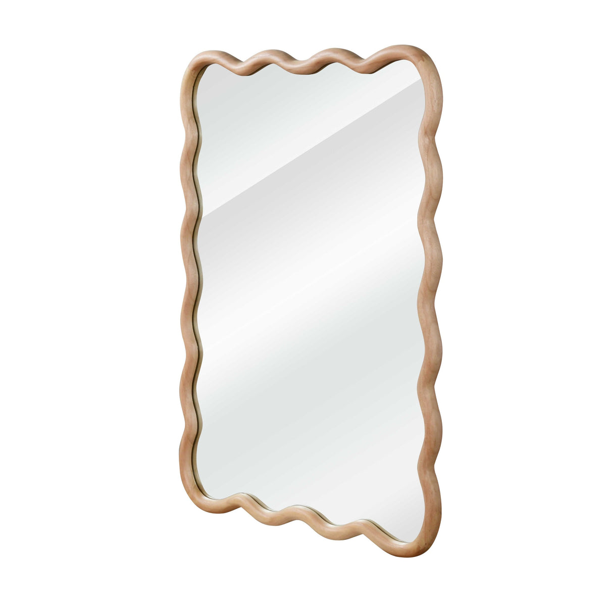 30x40 decorative bathroom mirror with sculpted wavy frame